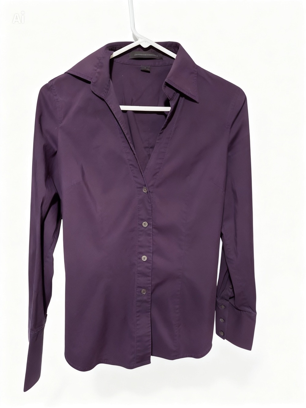 Express Purple Button-Front Collared Shirt